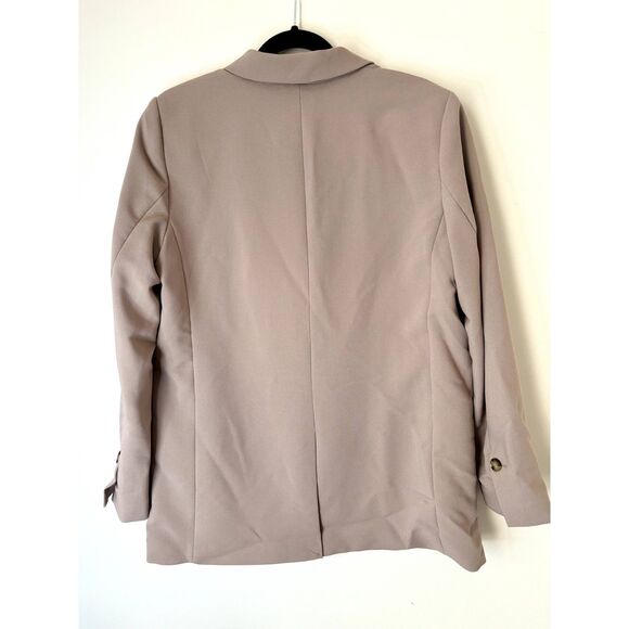 H&M 2 Button Classic Neutral Career Women's Blazer Beige Size Medium New - Picture 3 of 16